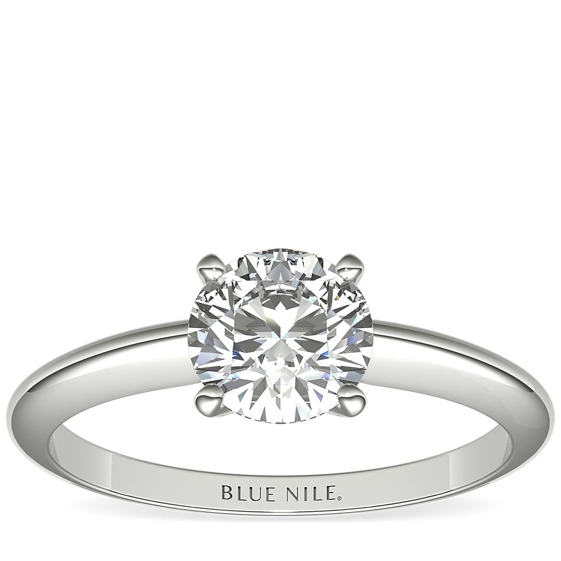 overschrijving houd er rekening mee dat Grootste Classic Four-Prong Solitaire Engagement Ring in 18k White Gold | Blue Nile